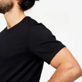 DOMYOS Pánske tričko 500 Slim na cvičenie čierne S · záber 2