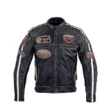 Pánska kožená moto bunda W-TEC Sheawen Vintage Farba čierna, · záber 1