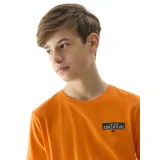 Chlapčenské turistické tričko s krátkym rukávom 4F JUNIOR TSHIRT-4FJWSS24TTSHM1131-70S-ORANGE · záber 3