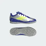 Chlapecké fotbalové kopačky turfy ADIDAS F50 Club Messi Jr TF silver metallic solar yellow lucid blue · záber 4