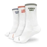 GymBeam GymRat Socks 3Pack White - Velikost: S | Barva: Farebná | Hmotnost: 0,198 kg | Balení: 72 · záber 5