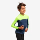 DECATHLON Tričko s ochranou proti UV žiareniu 500 s dlhým rukávom sivo-zelené 10-11 r (141-150 cm) · záber 1