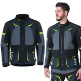 Moto bunda W-TEC Modock Farba čierno-modro-fluo žltá, · záber 1