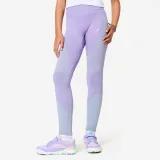 DECATHLON Dievčenské bezšvové legíny na fitness ružovo-zelené 7-8 r (123-130 cm) · záber 1