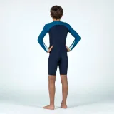 DECATHLON Chlapčenská plavecká kombinéza 100 dvojfarebná modrá 5-6 r (113-122 cm) · záber 2