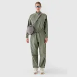 Dámská přechodová bunda cropped stojáčkem - olivová/khaki · záber 2