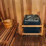 Fínska sudová sauna inSPORTline Viduor 400 - cédrové drevo Variant s elektrickými 6 kW kachlami · záber 4