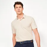 INESIS Pánska bavlnená golfová polokošeľa MW500 béžová 3XL · záber 1