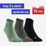 DECATHLON Športové ponožky RS 160 stredne vysoké čierne, zelené, šedé 3 páry 39-42 · záber 1