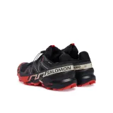 Pánska bežecká trailová obuv SALOMON Speedcross 6 GTX M black fiery red almond milk · záber 4