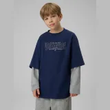 Chlapecký loose longsleeve s potiskem - tmavě modrý · záber 2