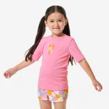 DECATHLON Detské tričko s UV ochranou 100 Love Sea ružové 4-5 r (103-112 cm) · záber 1