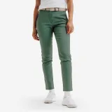 INESIS Dámske bavlnené golfové chino nohavice MW500 zelené L (L31) · záber 1