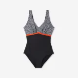 DECATHLON Dámske jednodielne plavky Rosy na aquafitness čierne M · záber 2