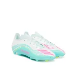 Chlapčenské futbalové kopačky outdoorové ADIDAS F50 Messi Club Jr FG MG cloud white lucid pink flash aqua · záber 2