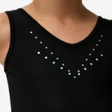 DOMYOS Dievčenský elegantný gymnastický trikot čierny 10-11 r (141-150 cm) · záber 2