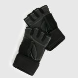 Fitness rukavice Iron Aesthetics Leather Lift, černé · záber 4