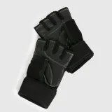 Fitness rukavice Iron Aesthetics Leather Lift, čierne · záber 4