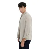 Pánska košeľa s dlhým rukávom VOLCANO K-LANGE BEIGE MEL · záber 1