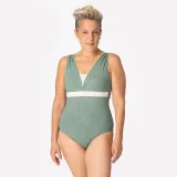 DECATHLON Dámske jednodielne plavky Aquakokoon kompatibilné s protézou zelené 48 (D-E) · záber 1