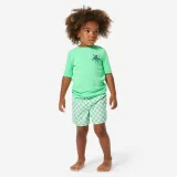 DECATHLON Detské tričko s UV ochranou 100 Poulpy zelené 7-8 r (123-130 cm) · záber 1