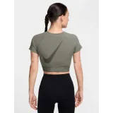 Dámské tréninkové tričko s krátkým rukávem NIKE PRO W NP DF SS CROP TOP TT GX-320-Khaki · záber 3