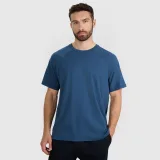 Pánské oversize hladké tričko - tyrkysové · záber 1