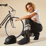 BTWIN Dámske vrchné cyklistické nohavice 540 so všitými návlekmi čierne L (W33 L31) · záber 2