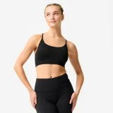DECATHLON Dámska rebrovaná podprsenka bez kostíc čierna XL · záber 1