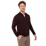 Pánská mikina se zipem VOLCANO B-COLLEGE-403-BURGUNDY · záber 3
