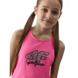 Dívčí tílko 4F JUNIOR TSHIRT-4FJWSS24TTSHF1141-54N-PINK NEON · záber 2
