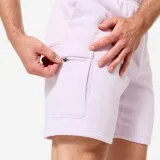 DOMYOS Pánske cargo šortky na fitness z moltonu fialové XL · záber 2