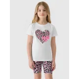 Lány póló rövid ujjú 4F JUNIOR TSHIRT-4FJWSS24TTSHF1143-10S-WHITE · záber 2