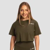 Дамска кроп топ тениска Limitless Espresso - GymBeam - Размер: XS | Тегло: 0,1088 g | Опаковка: 130 · záber 1