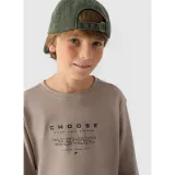 Chlapecké tričko s dlouhým rukávem 4F JUNIOR LONGSLEEVE-JWAW24TLONM294-26S-WARM LIGHT GREY · záber 2