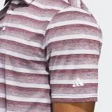 ADIDAS Pánska golfová polokošeľa s bielo-bordovými prúžkami S · záber 2