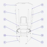 DOMYOS Závlačka „Push-Pin“ 6 ks pre interiérovú trampolínu 140 bez · záber 2