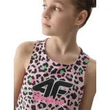 Dívčí tílko 4F JUNIOR TSHIRT-4FJWSS24TTSHF1141-56A-LIGHT PINK ALLOVER · záber 2
