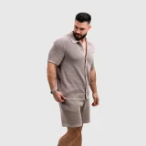 Pánska pletená súprava Iron Aesthetics Vibe, béžová · záber 4
