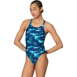 Női egyrészes fürdőruhák NIKE SWIM Hydrastrong Asteroid Swoosh GREEN ABYSS · záber 1