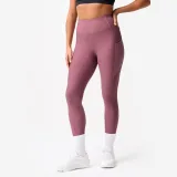 DOMYOS Dámske fitness legíny s vreckom na telefón svetlofialové XL (W35 L31) · záber 1