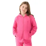 Dívčí mikina se zipem 4F JUNIOR SWEATSHIRT-JWMM00TSWSF1315-55S-HOT PINK · záber 1