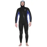 DECATHLON Pánska potápačská neoprénová bunda s kapucňou SCD 5,5 mm čierno-modrá 3XL · záber 2