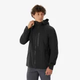 QUECHUA Pánska nepremokavá turistická bunda MH500 Light V čierna M · záber 1