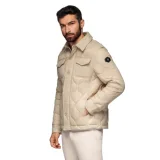 Pánska bunda s kapucňou OMBRE Jacket OM-JALP-0215 V-1 beige · záber 1