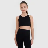 Dívčí sportovní rychleschnoucí crop top 4F JUNIOR x Anna Lewandowska - černý · záber 1