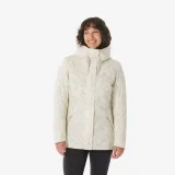 QUECHUA Dámska turistická bunda NH500 nepremokavá do -10°C béžová XL · záber 1