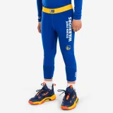 TARMAK Detské 3/4 legíny na basketbal NBA Golden State Warriors 500 modré 14-15 r (161-172 cm) · záber 1