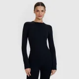 Dámské tréninkové tričko s dlouhým rukávem 4F LONGSLEEVE FNK F403-20S-DEEP BLACK · záber 2