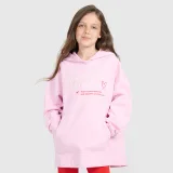 Dívčí oversize tepláková mikina bez zipu s kapucí - růžová · záber 1
